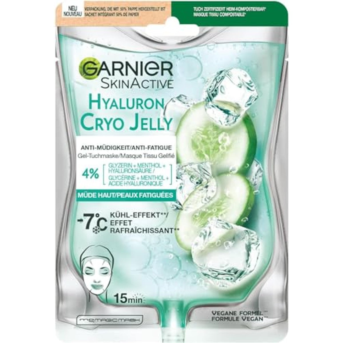 Garnier Skin Active Hyaluron Cryo Jelly Gezichtsmasker 1 - 6-pack