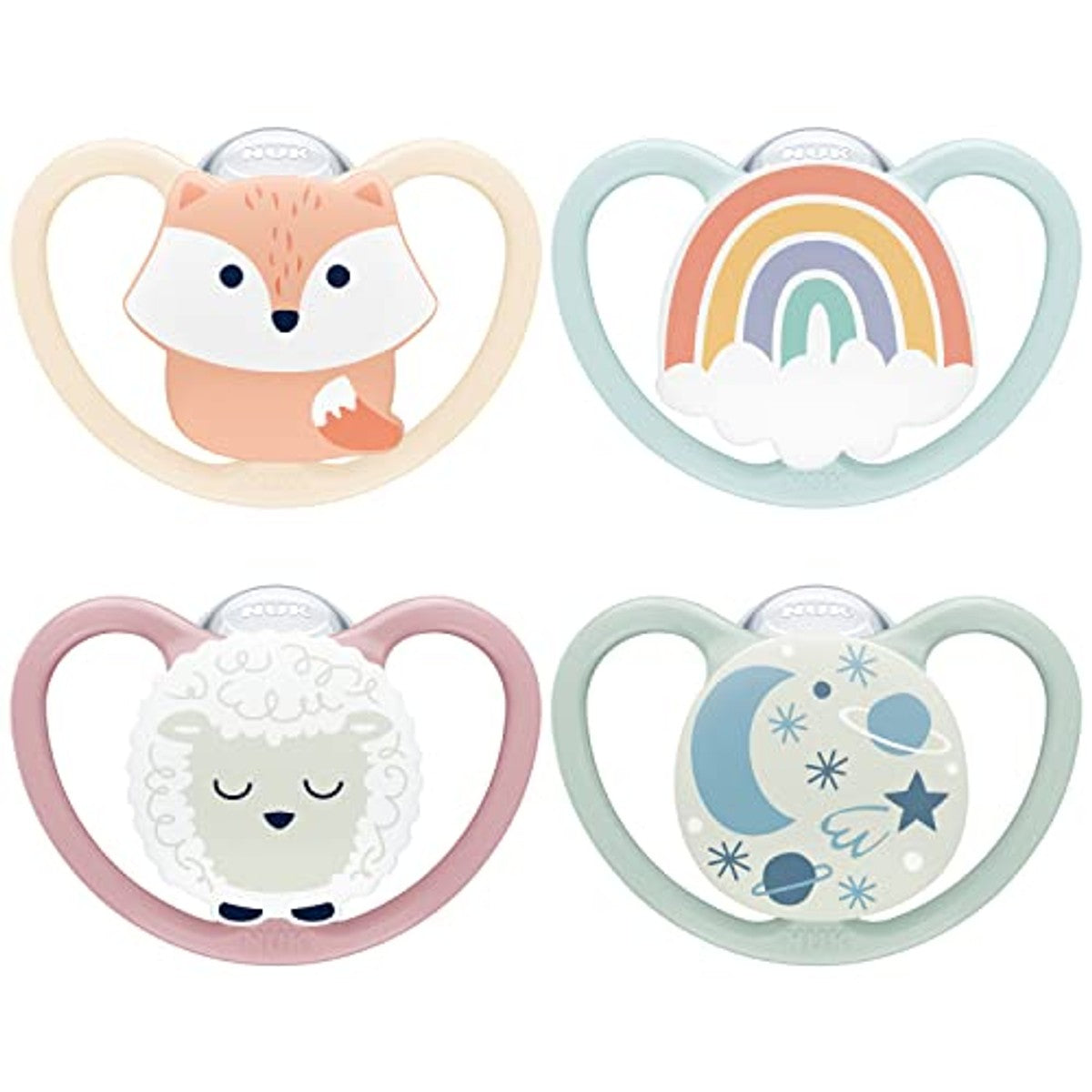 NUK Space Day & Night Babyfopspeen 0-6 maanden 4 stuks – NUK