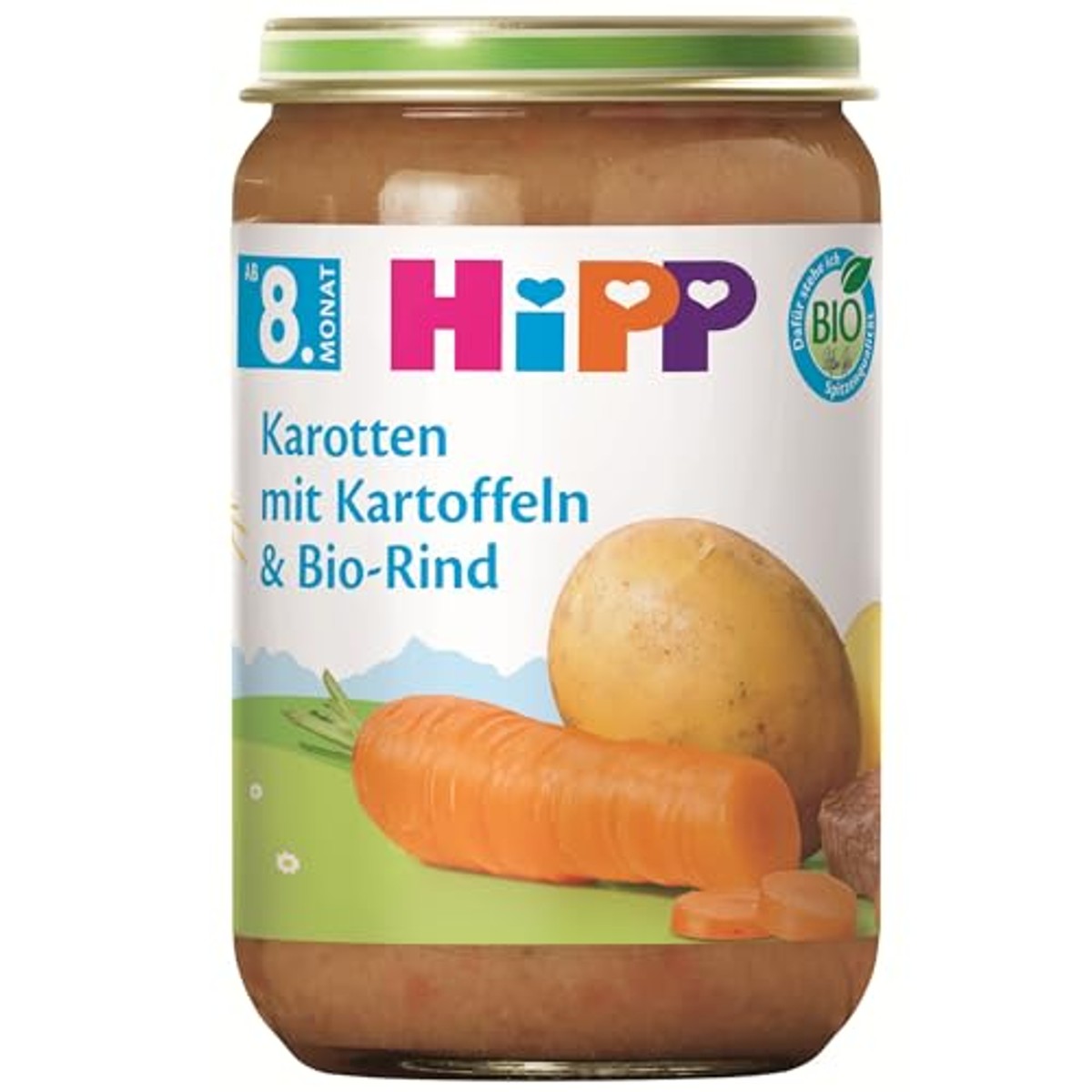 HiPP Biologische wortelen met aardappelen en rundvlees 6 x 220 g – foto 2