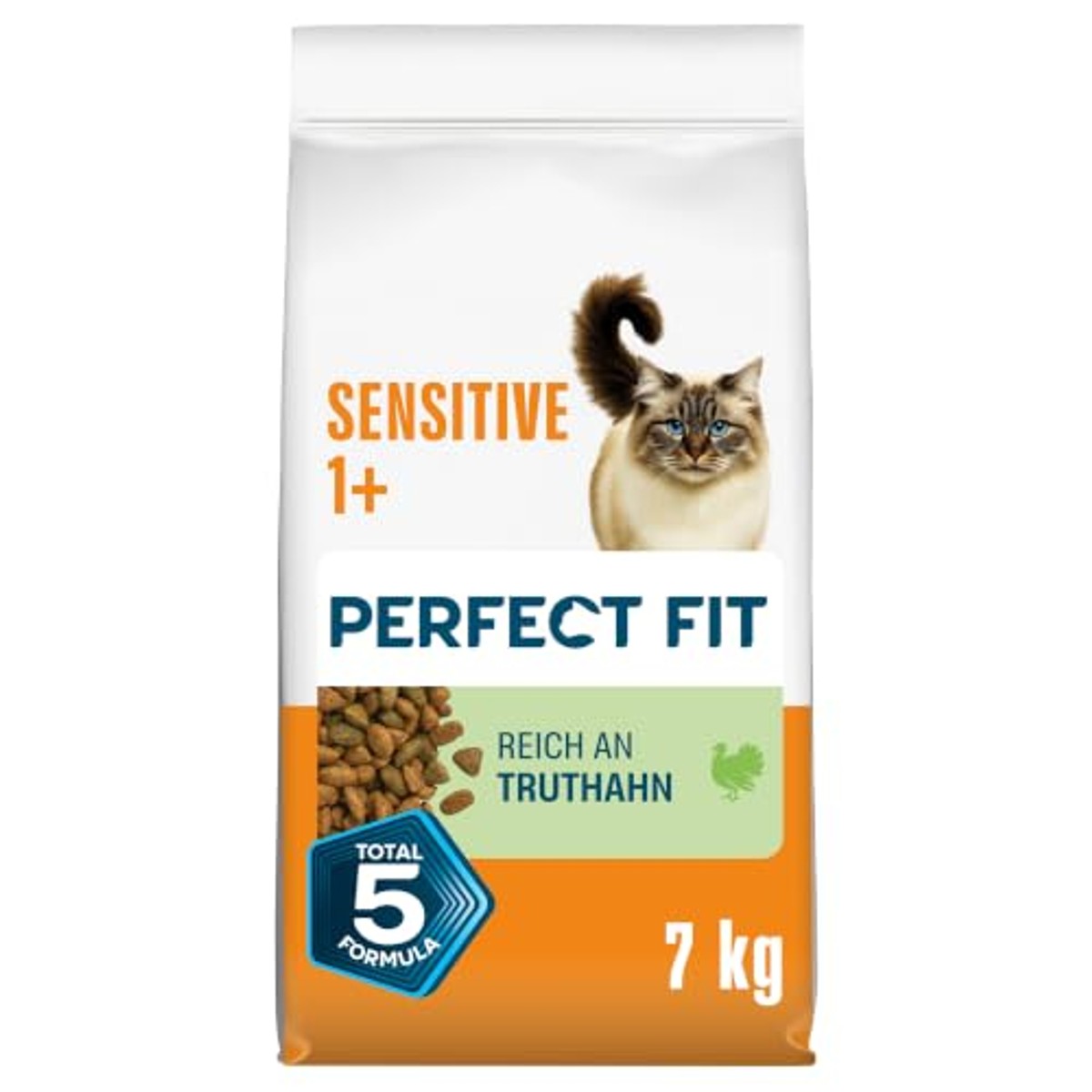Perfect Fit Sensitive Adult 1+ droogvoer kat Kalkoen 7 kg - 3-pack