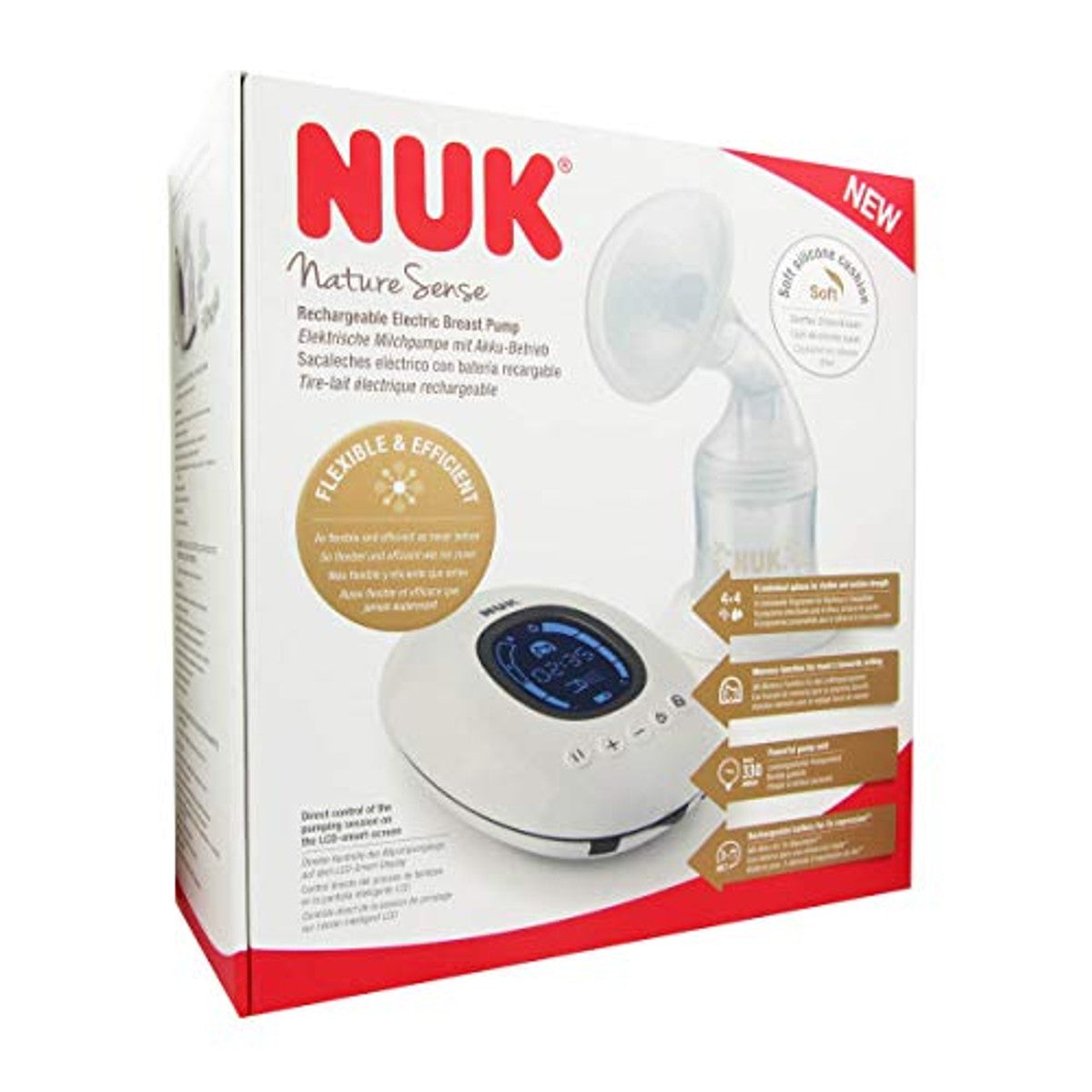 NUK Nature Sense elektrische borstkolf met accu 3 x 150 ml - Voordeelverpakking
