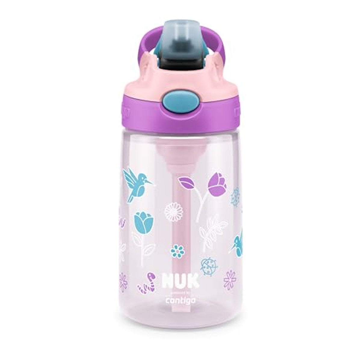 NUK Easy Straw Cup Drinkfles met rietje tulp 3 x 420 ml - Voordeelverpakking