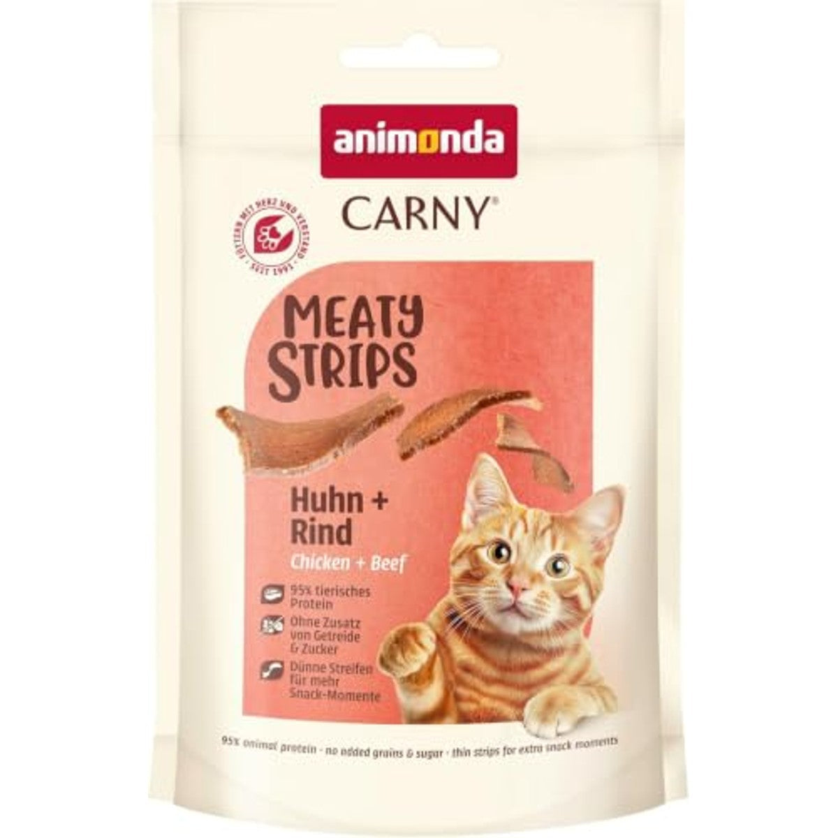 animonda Carny Meat Strips kattensnack kip + rundvlees 10 x 50 g - 6-pack