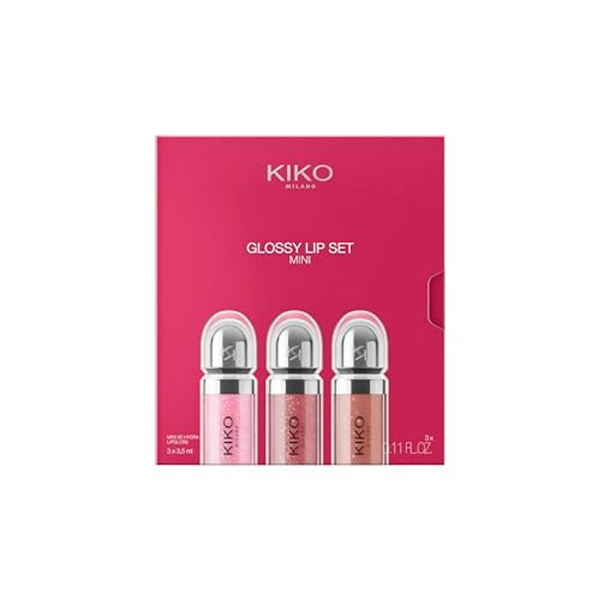 KIKO Milano Glossy Lip Set Mini, lippenset: 3 hydraterende mini-lipgloss met 3D-volumeffect – Kiko Milano