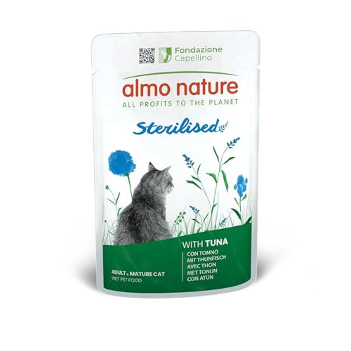 Almo Nature Functioneel - gesteriliseerd - natvoer voor volwassenen en volwassen katten, gesteriliseerd of weinig actief - met tonijn - laag vetgehalte, hydraterend - 70 g (verpakking van 30) – almo nature