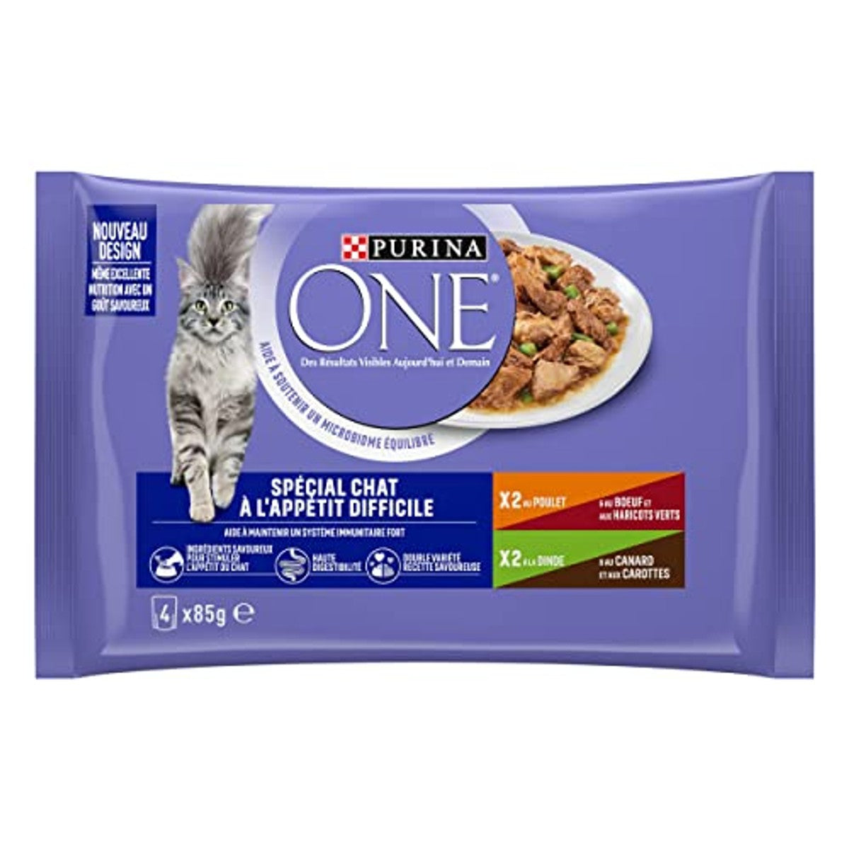 Purina One Speciaal natvoer kattenvoer rund, kip, eend & kalkoen 340 g - 3-pack