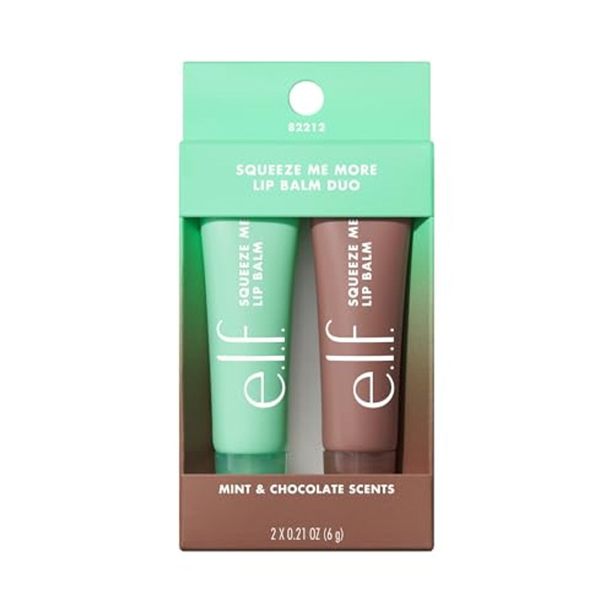 e.l.f. Squeeze Me More Lip Balm Duo, hydraterende balsem voor een vleugje kleur, met hyaluronzuur, veganistisch en dierproefvrij, mint/chocolade – e.l.f.
