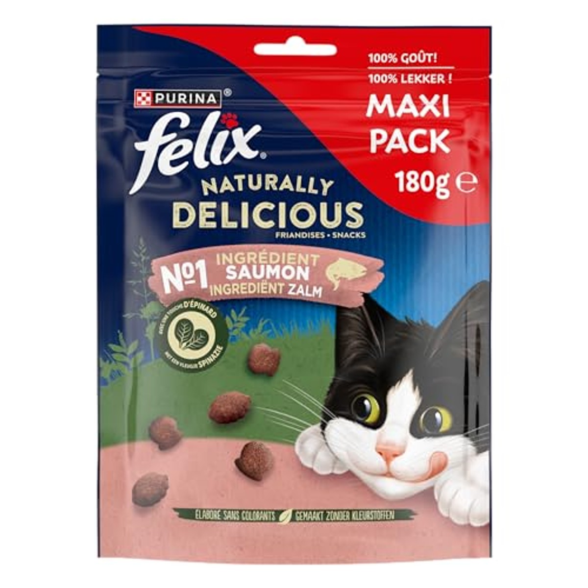 Felix Tasty Nuggets Zalm met spinazie 6 x 180 g - Voordeelverpakking