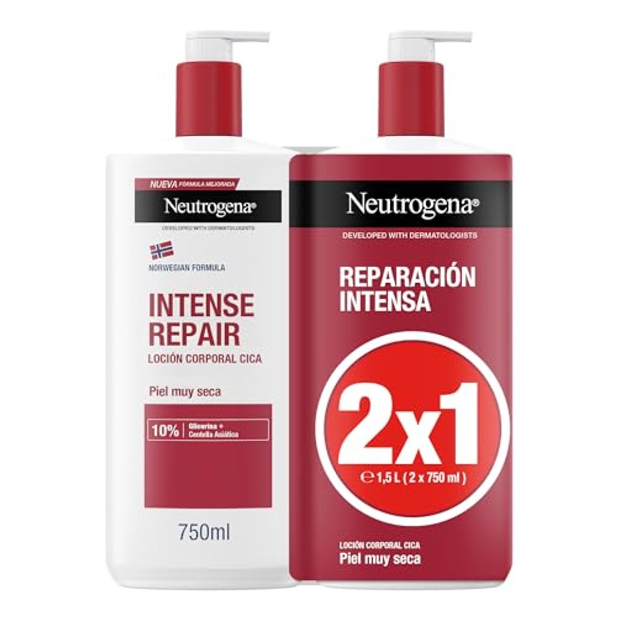 Neutrogena Noorse Formule CICA Body Lotion 2 x 750 ml – Neutrogena