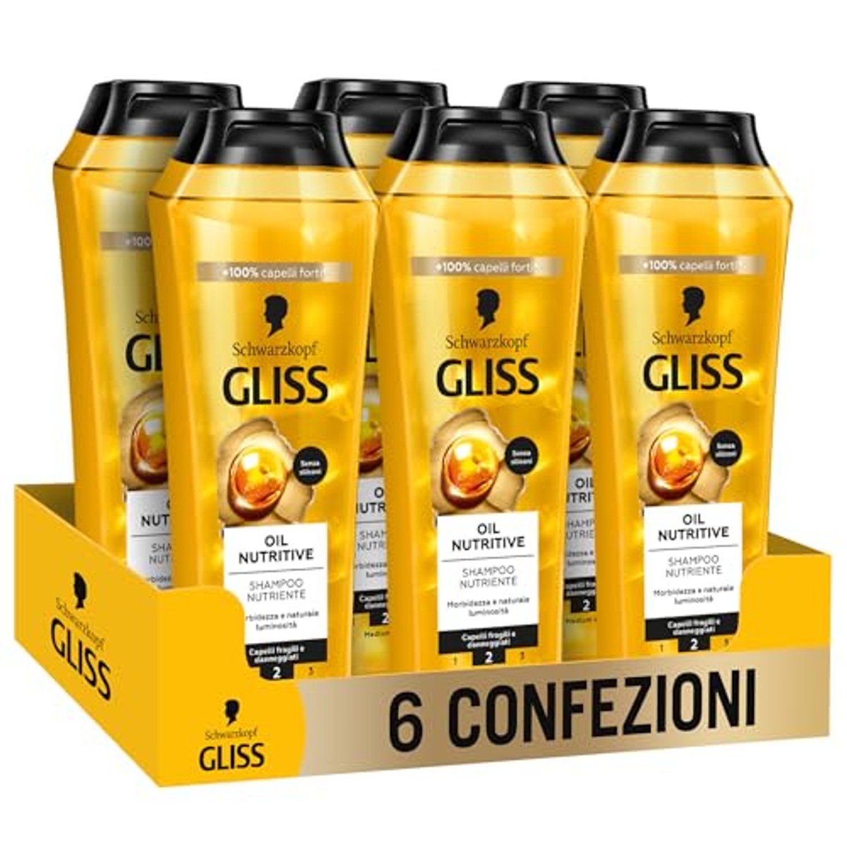 Schwarzkopf Gliss Oil Nutritive Shampoo 6 x 250 ml – Gliss