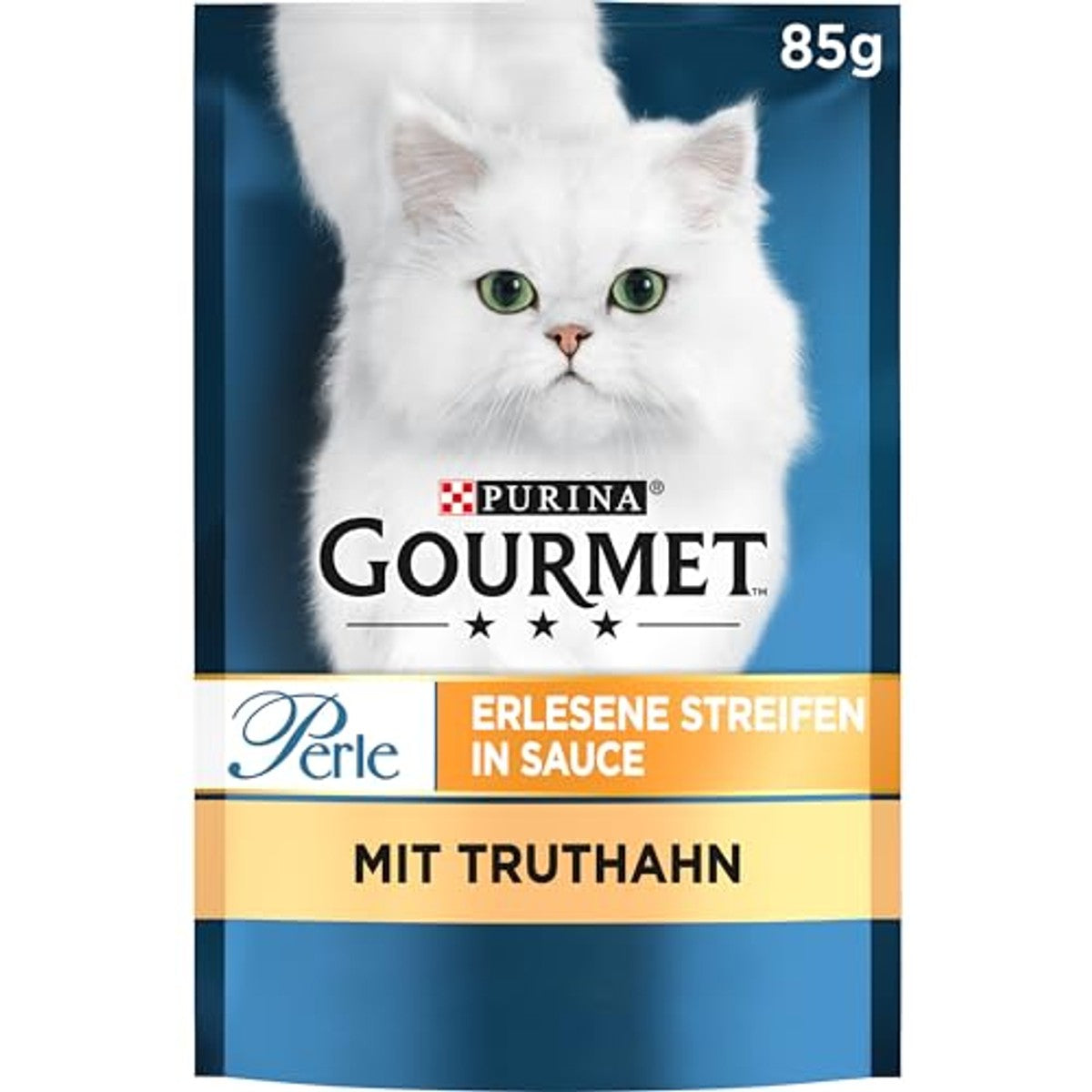 GOURMET Perle Exquisite Strips kattenvoer nat, met kalkoen, 26 x 85 g – Gourmet