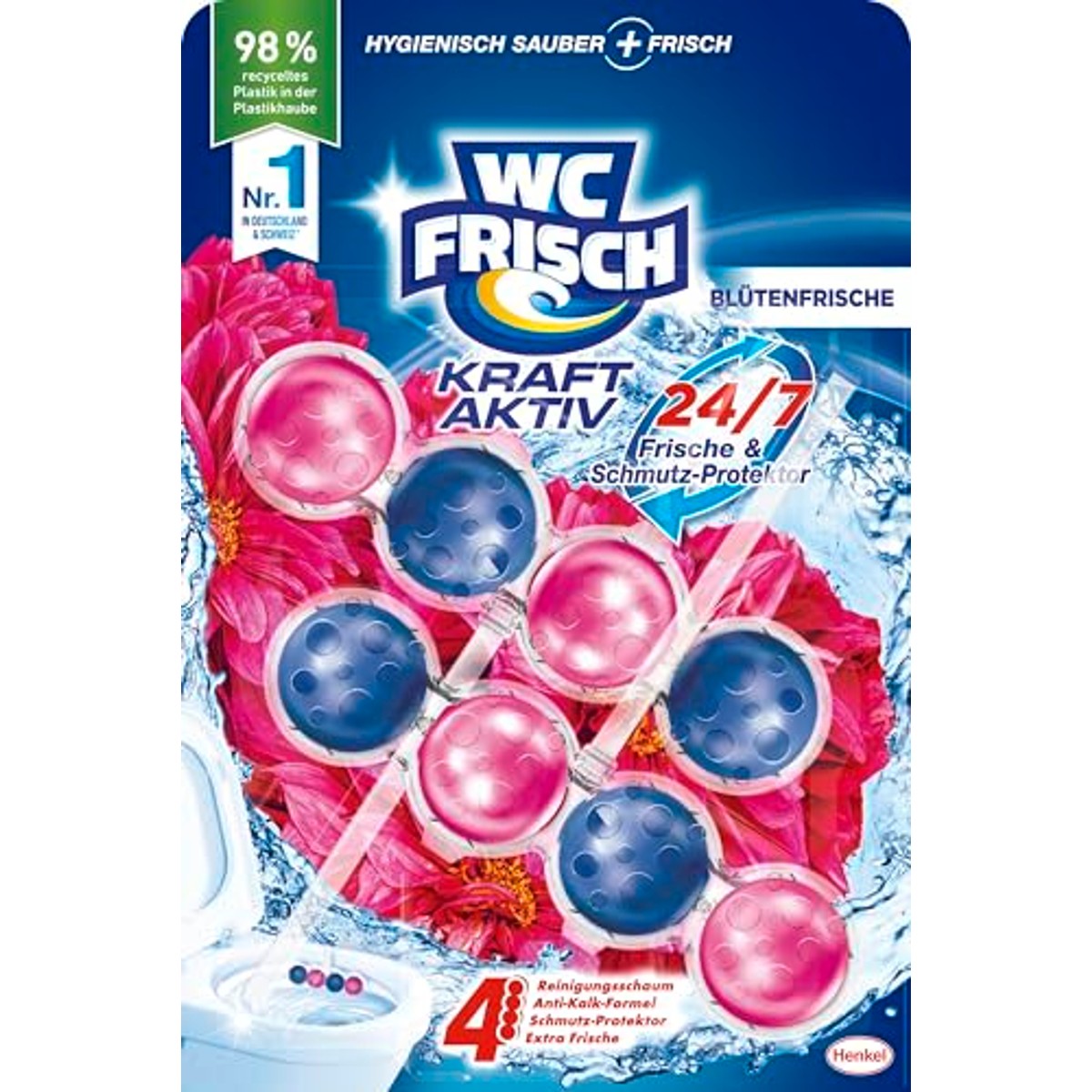 WC-Frisch Krachtige Actieve Geurspoeler Bloemenfrisheid 2 x 50 g – WC-Frisch