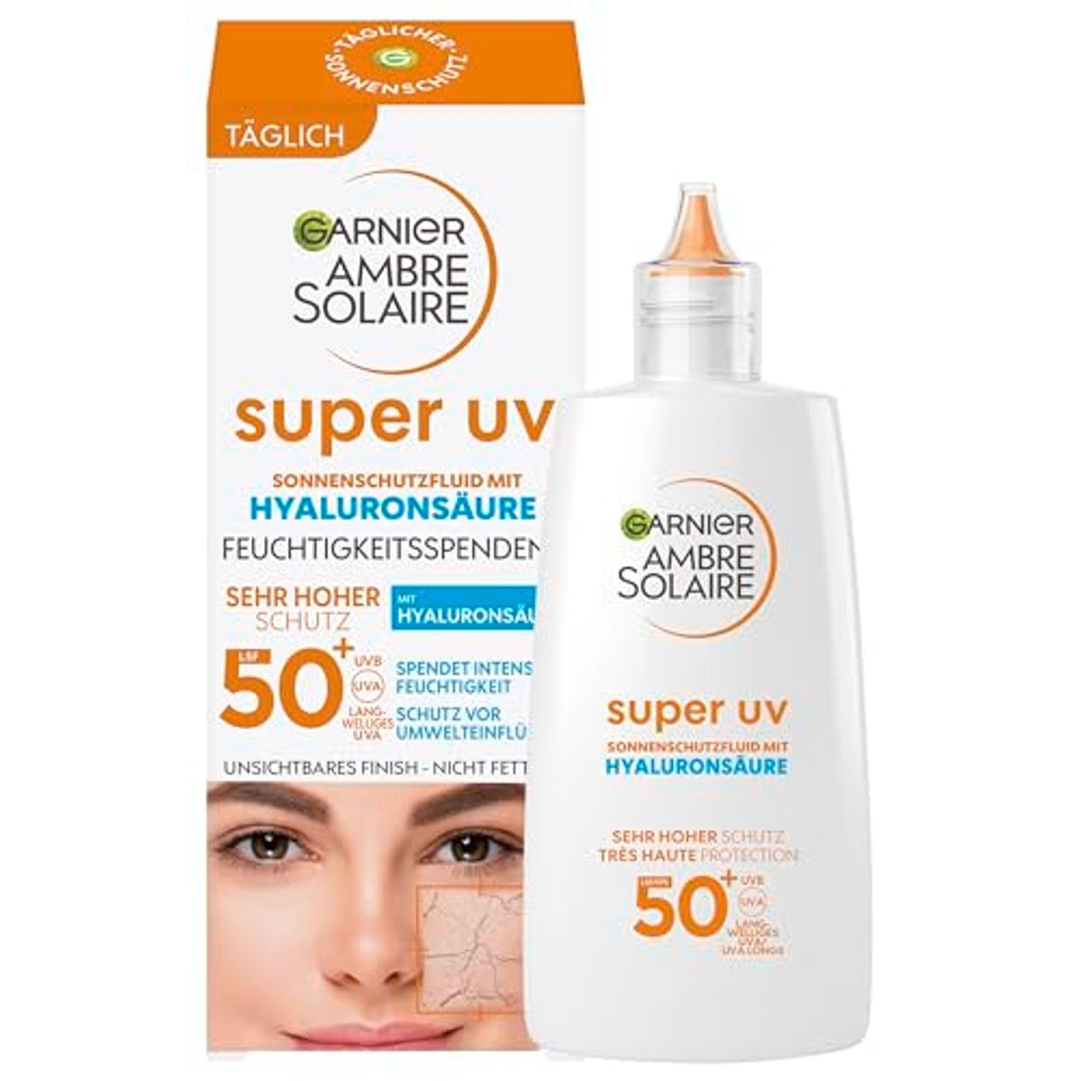 Garnier Ambre Solaire SPF 50+ Super UV Fluid 3 x 40 ml - Voordeelverpakking