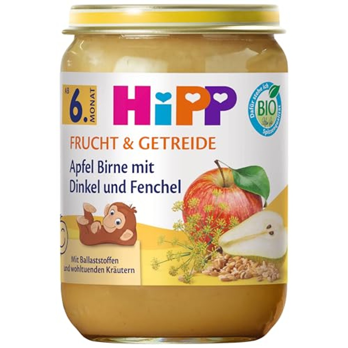 HiPP Biologische appel-peer met spelt en venkel 6 x 190 g – HiPP