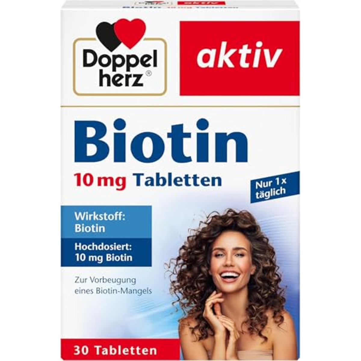 Doppelherz Biotine 10 mg 30 Tabletten - ter Voorkoming van Biotinegebrek - 6-pack