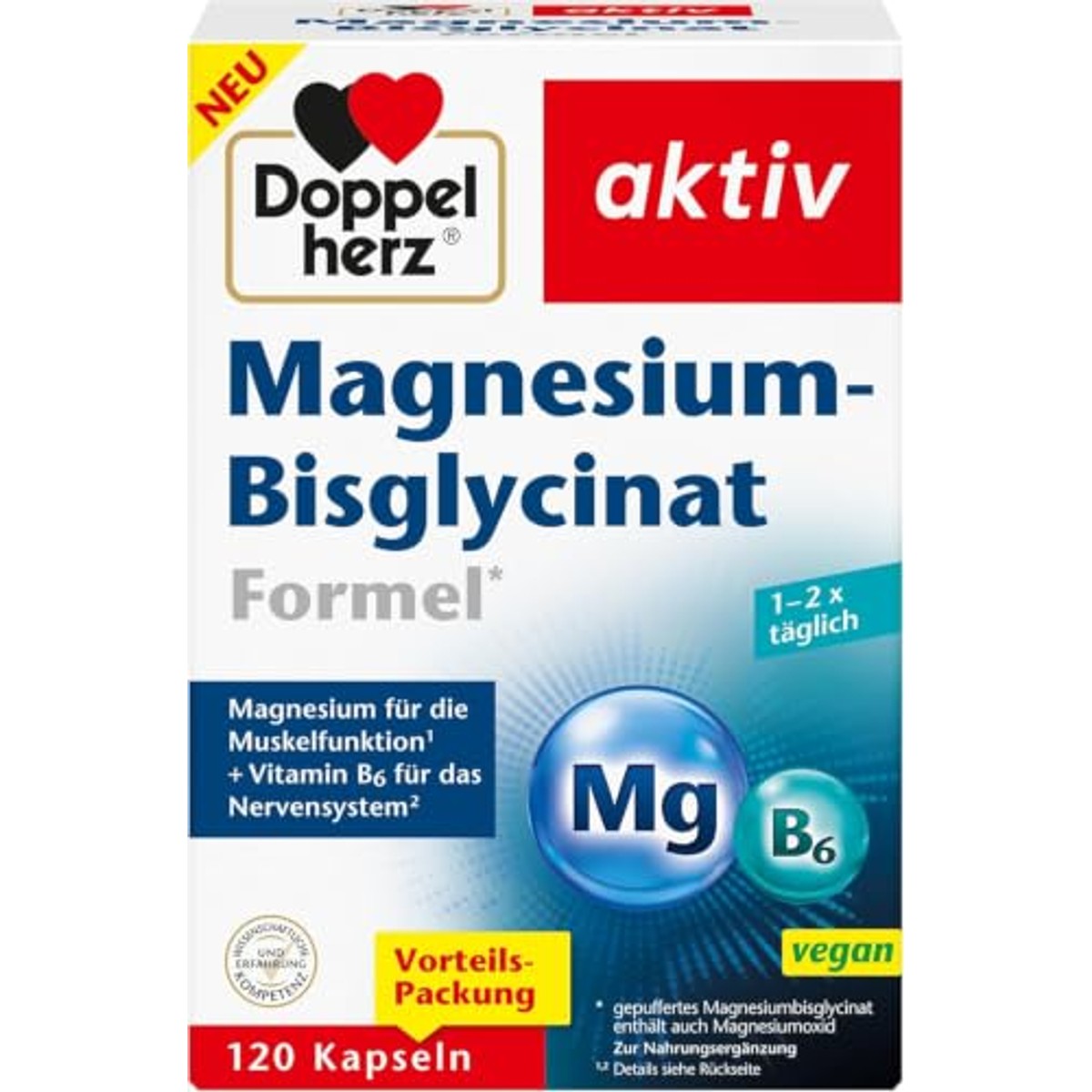 Doppelherz Magnesium-Bisglycinaat Formule 120 Capsules - 3-pack