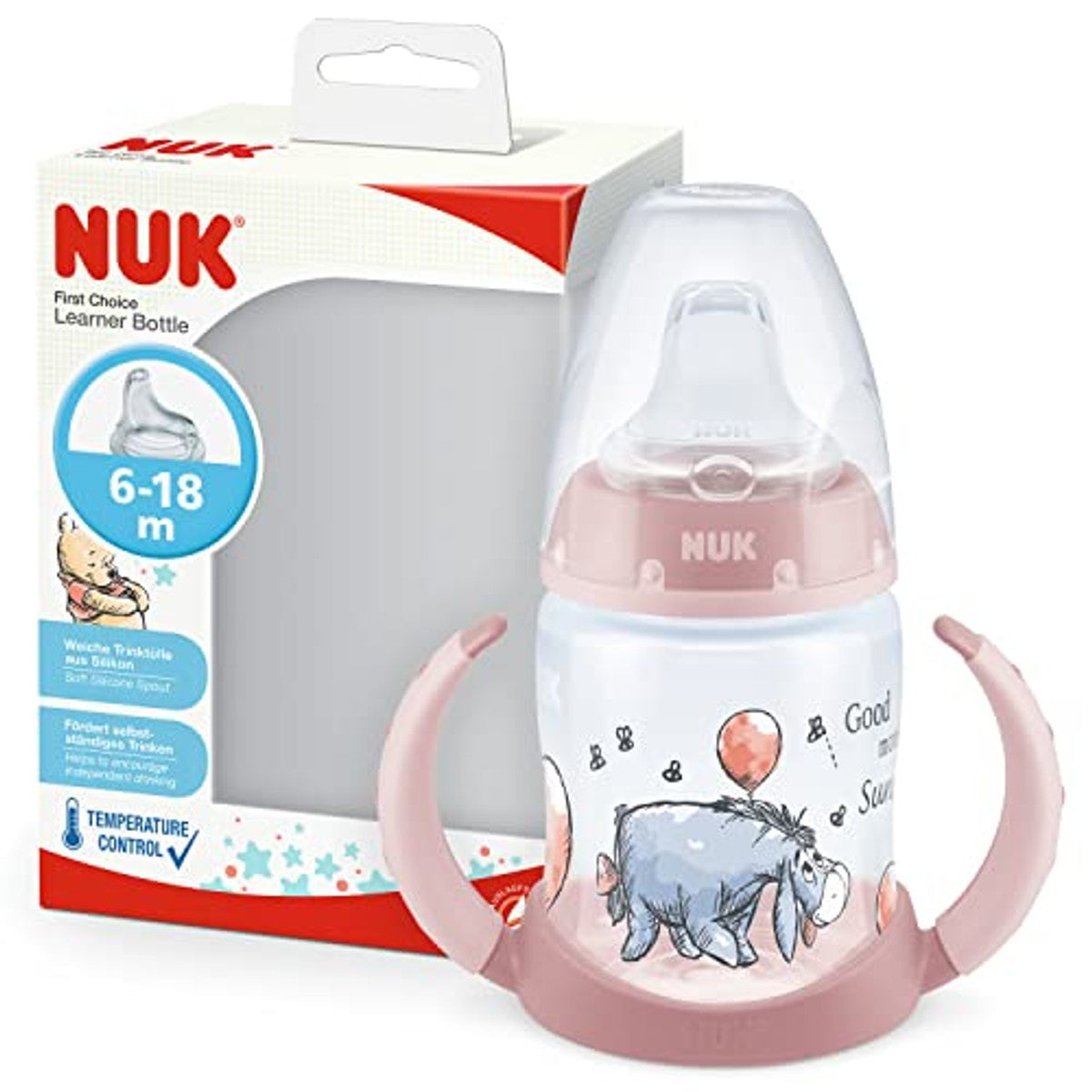 NUK First Choice+ drinkfles Winnie de Poeh roze 6 x 150 ml - Voordeelverpakking
