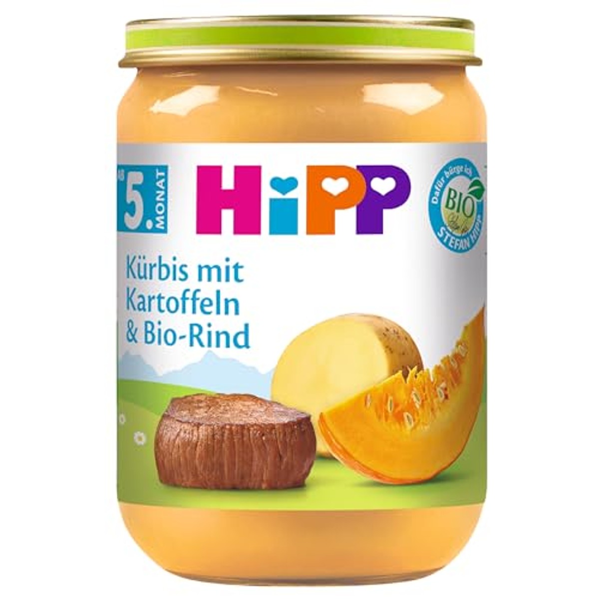 HiPP Pompoen met aardappelen en biologisch rundvlees 6 x 190 g – foto 2