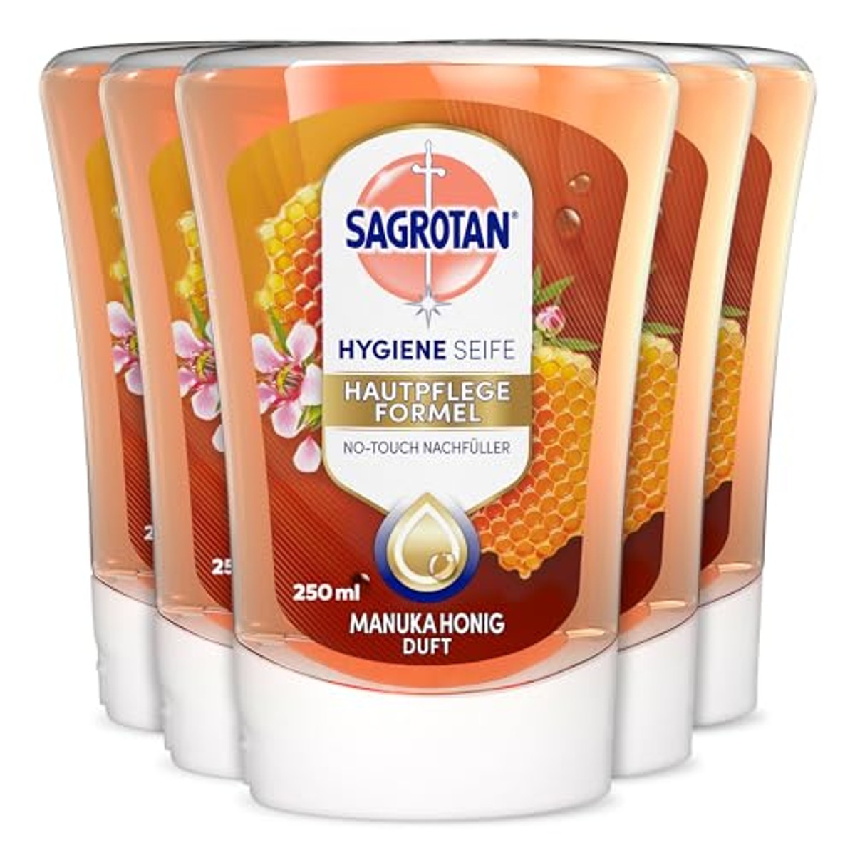Sagrotan No-Touch navulzeep manukahoning 5 x 250 ml - 6-pack