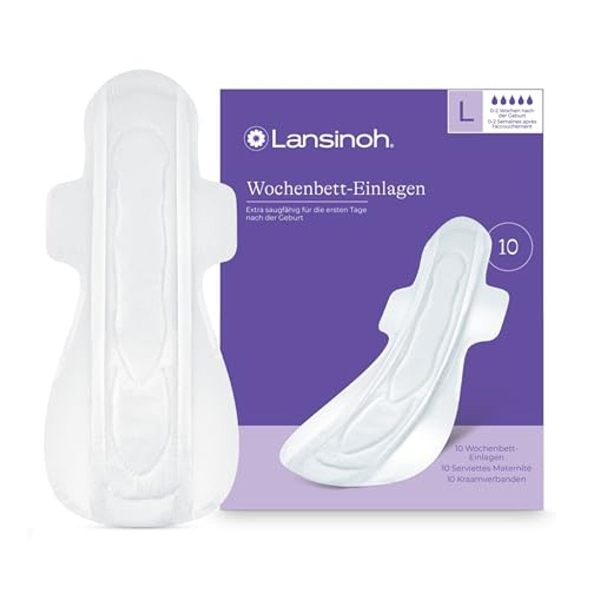 Lansinoh Weekbedinlegkruisjes voor Sterke Weekstroom 10 stuks - 3-pack