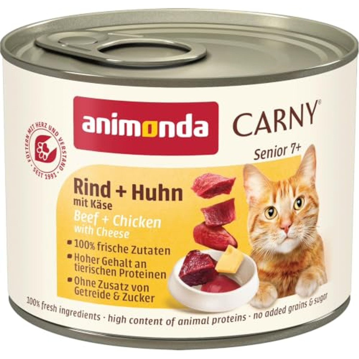 Animonda Carny Senior natvoer kattenvoer rundvlees kip kaas 6 x 200 g - 3-pack