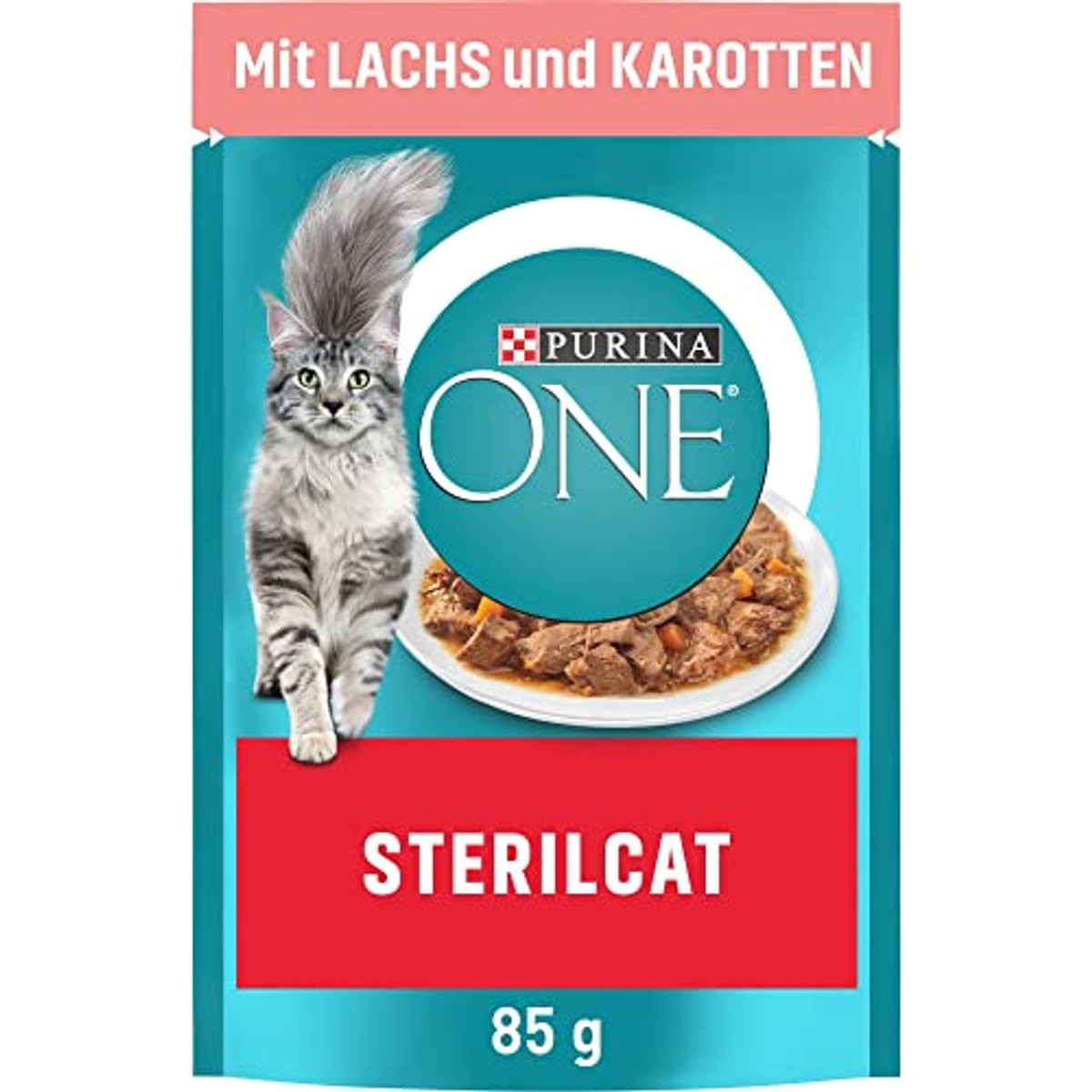 PURINA ONE Sterilicat, delicate stukjes in saus voor gesteriliseerd, 26 x 85 g | Kattenvoer nat met zalm – PURINA ONE