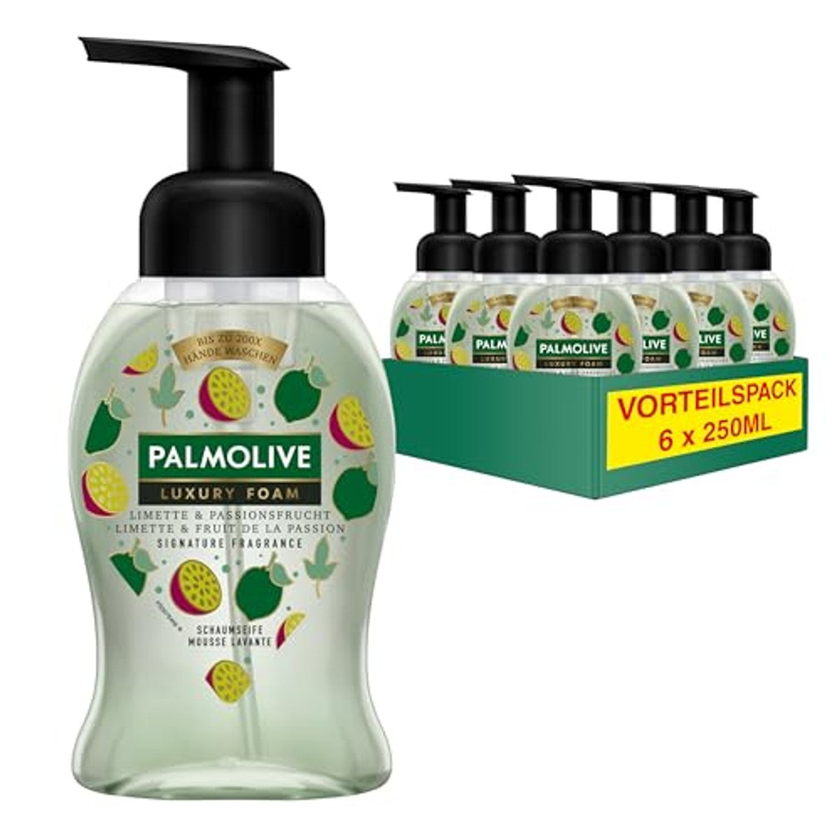 Palmolive Luxury Foam schuimzeep limoen & passievrucht 6 x 250 ml - Voordeelverpakking