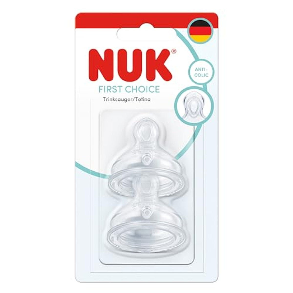 NUK First Choice anti-koliekspeen siliconen klein 2 Stück – NUK