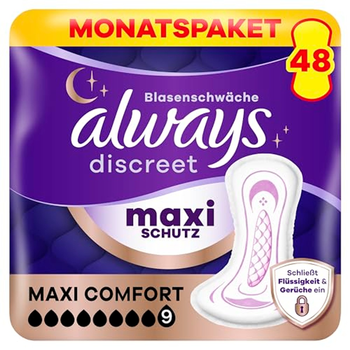 Always Discreet Maxi Comfort maandpakket 48 inlegkruisjes – Always Discreet