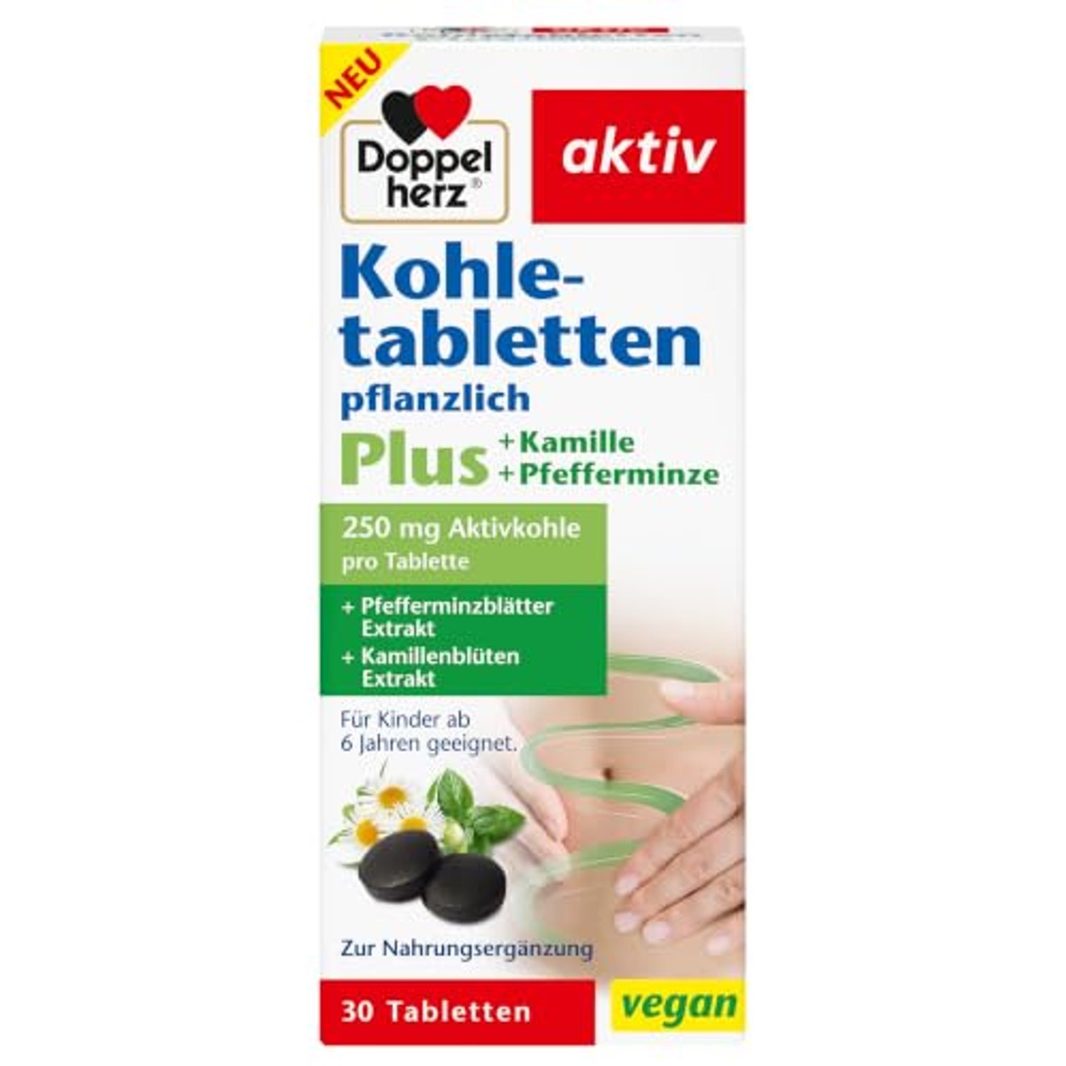 Doppelherz Kooltabletten Plus Plantaardig + Kamille + Pepermunt 30 stuks - 3-pack