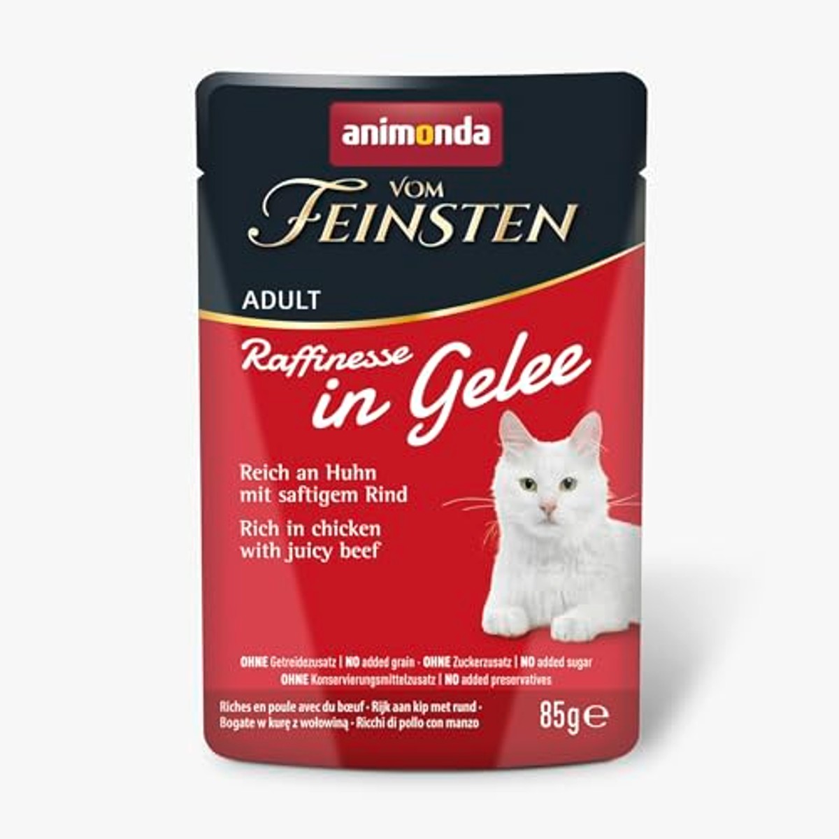 animonda Vom Feinsten Adult natvoer kip-rundvlees gelei 24 x 85 g - 3-pack