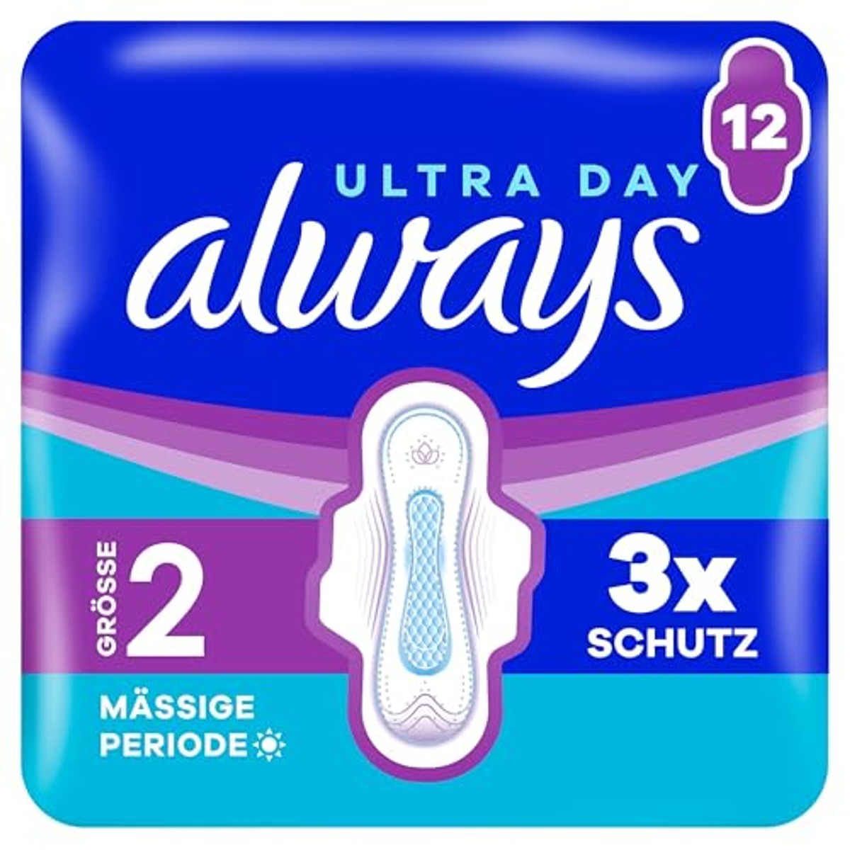 Always Ultra maandverband maat 2 lang met vleugels, 12 stuks – Always