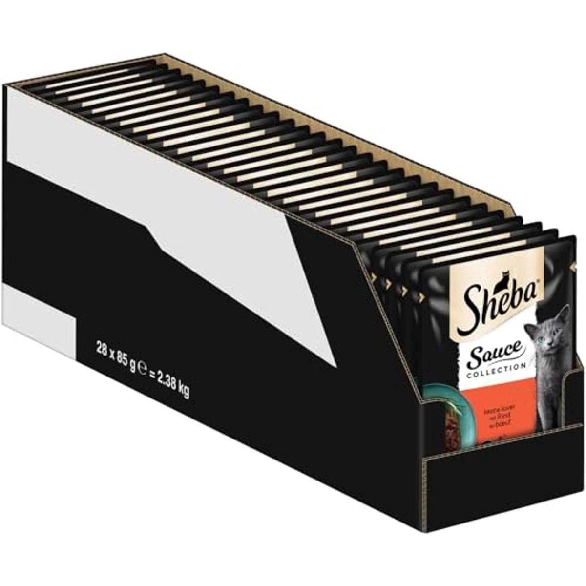 Sheba Sauce Collection Sauce Lover natvoer kattenvoer rundvlees 28 x 85 g - 6-pack