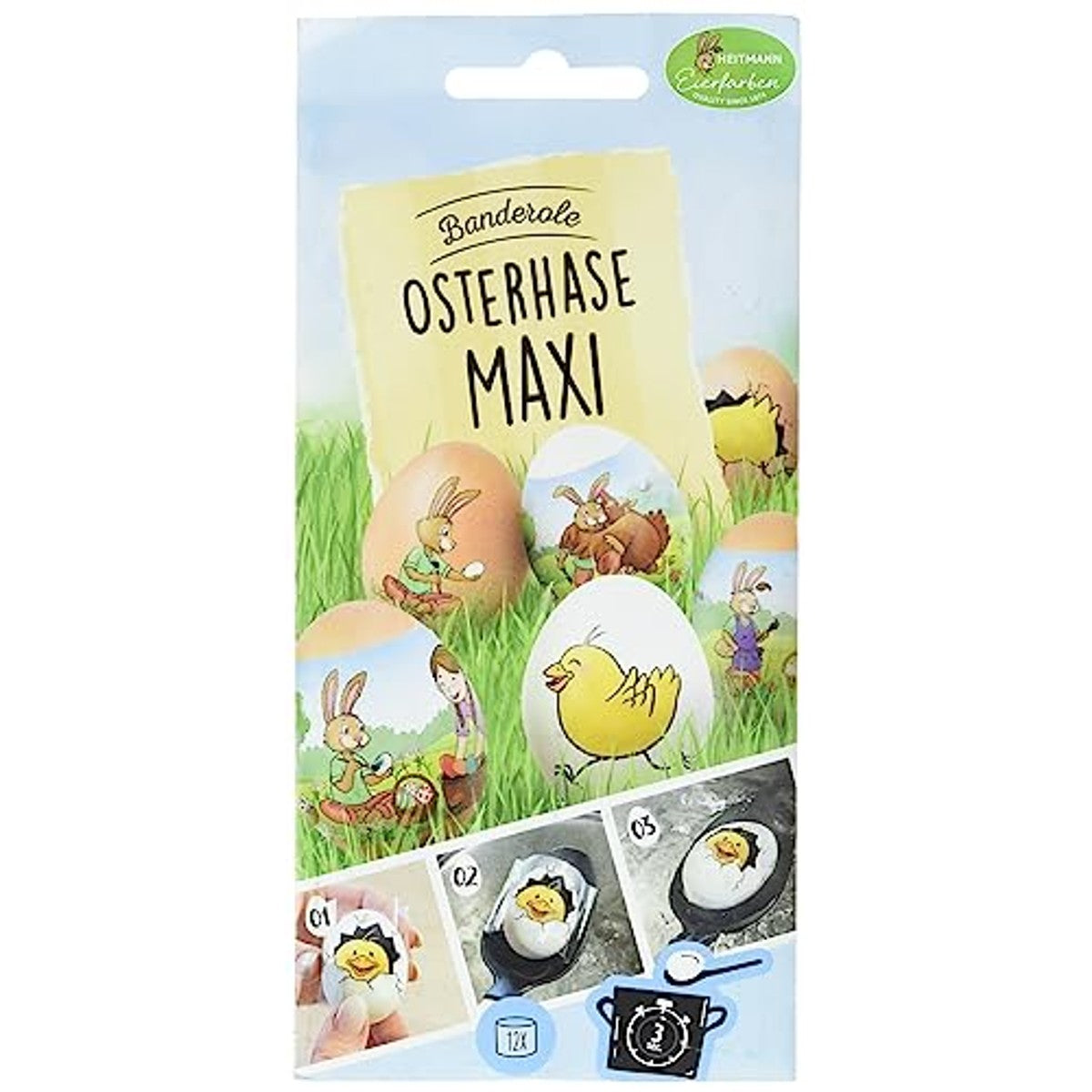 Heitmann Eierfarben Banderol Paashaas Maxi 12 banderollen - 3-pack