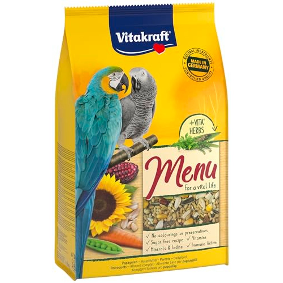 Vitakraft Menu papegaaienvoer noten & groenten 1 x 3 kg - 3-pack