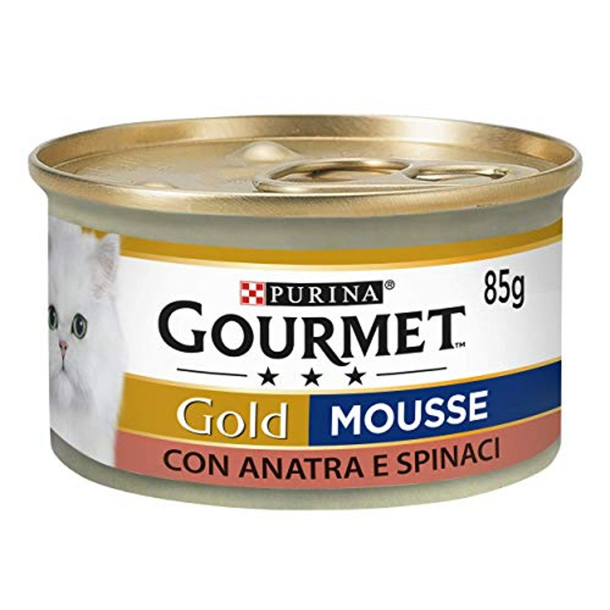 Gourmet Gold Mousse natvoer kattenvoer eend & spinazie 24 x 85 g - 6-pack