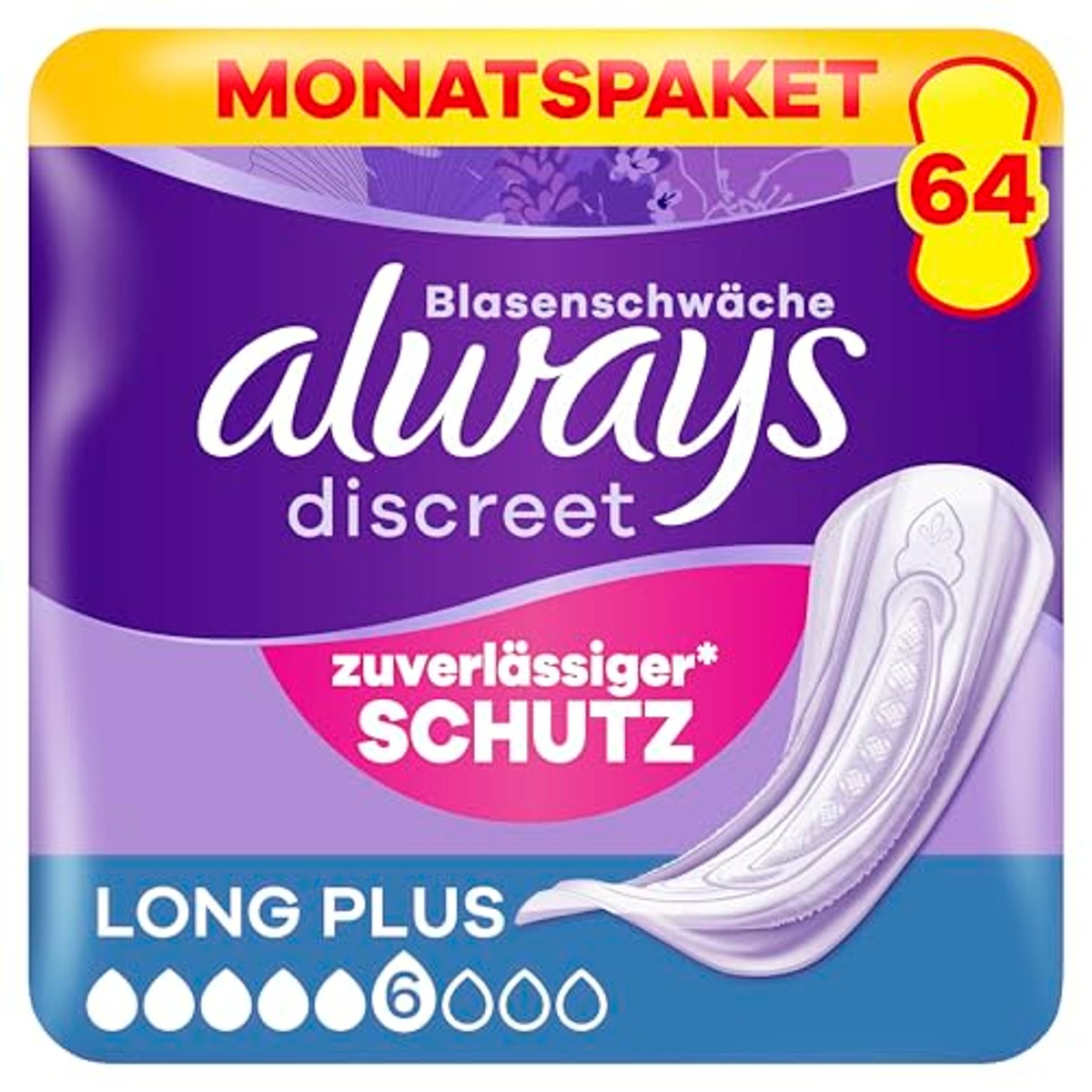 Always Discreet Inlegkruisjes Long Plus maandpakket 64 stuks – Always Discreet