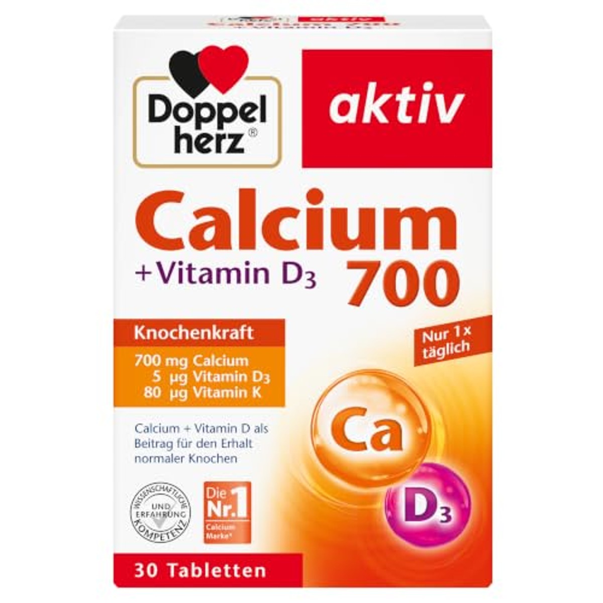 Doppelherz Calcium 700 + Vitamine D3 30 Tabletten - 3-pack