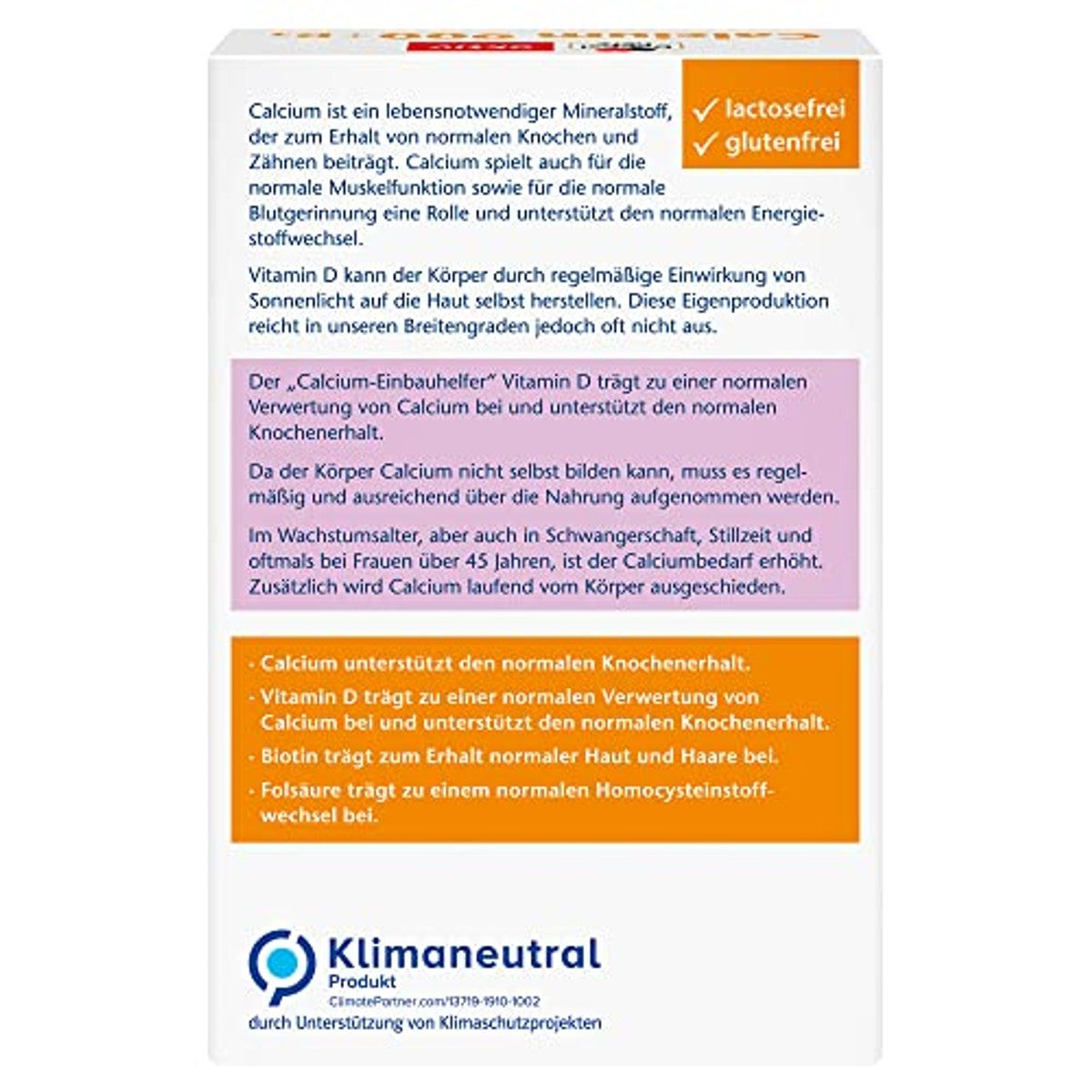 Doppelherz Calcium 900 + D3 + Biotine + Foliumzuur 2 x 80 Tabletten - 6-pack