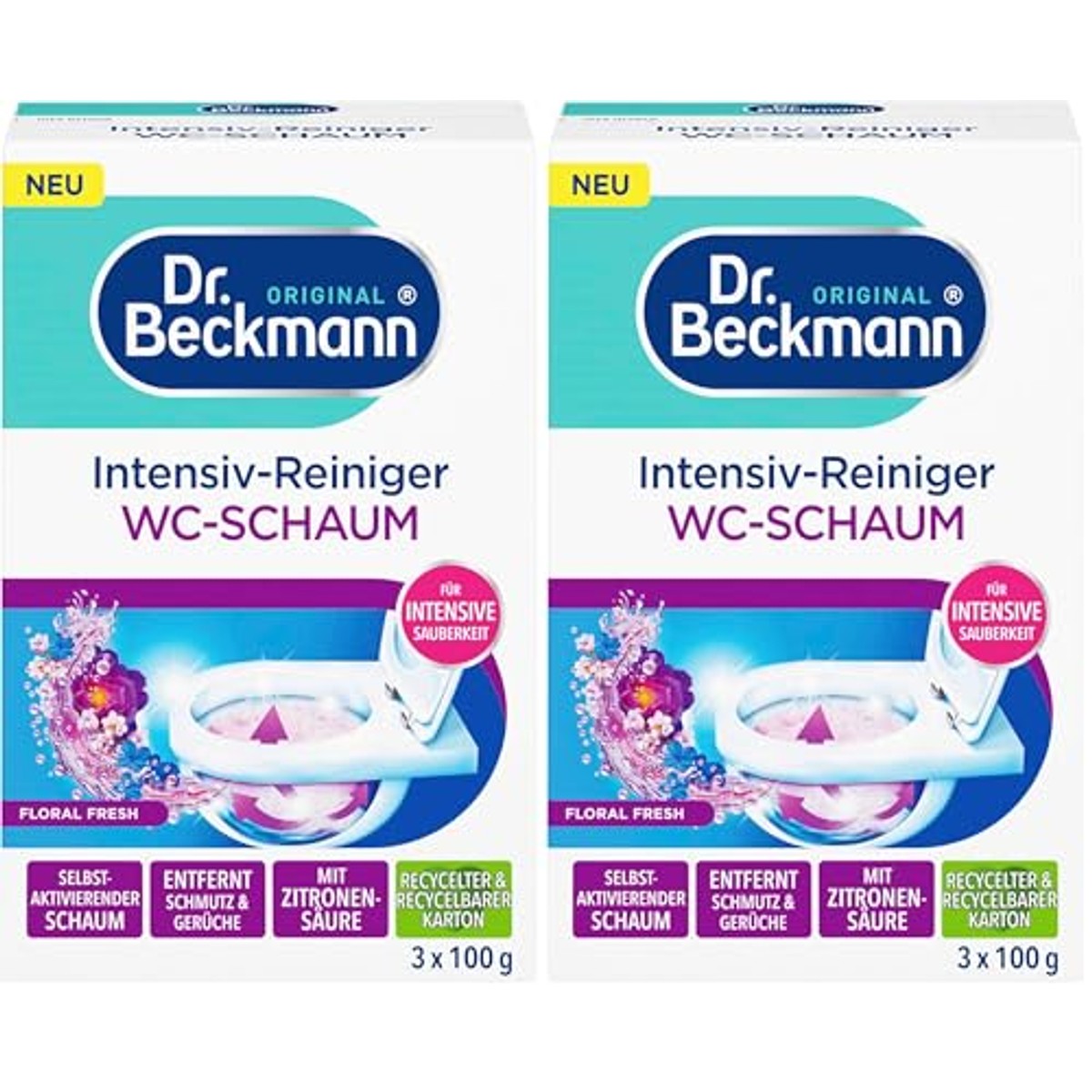 Dr. Beckmann Toiletschuim Floral Fresh 100 g x 3 (verpakking van 2) – Dr. Beckmann