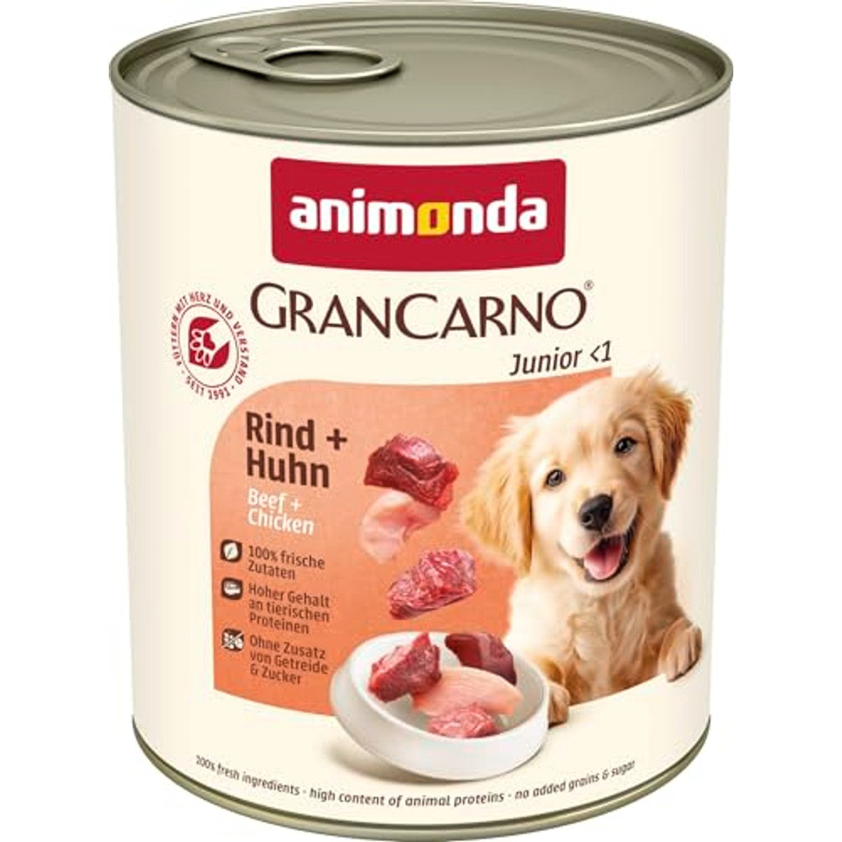 Animonda Grancarno Junior natvoer hondenvoer rundvlees + kip 6 x 800 g - 3-pack