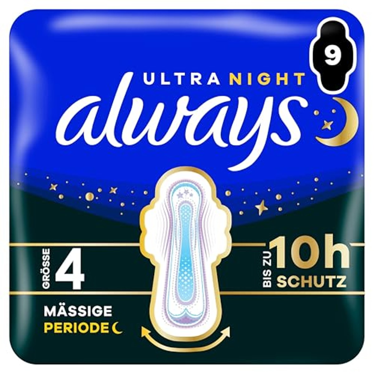 Always Ultra Binde Größe 4 Secure Night met vleugels 9 stuks – Always