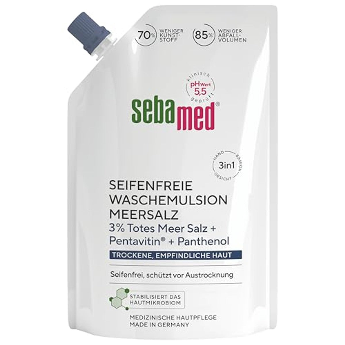 SEBAMED Zeepvrije wasemulsie zeezout navulzak 6 x 400 ml - Voordeelverpakking – foto 2