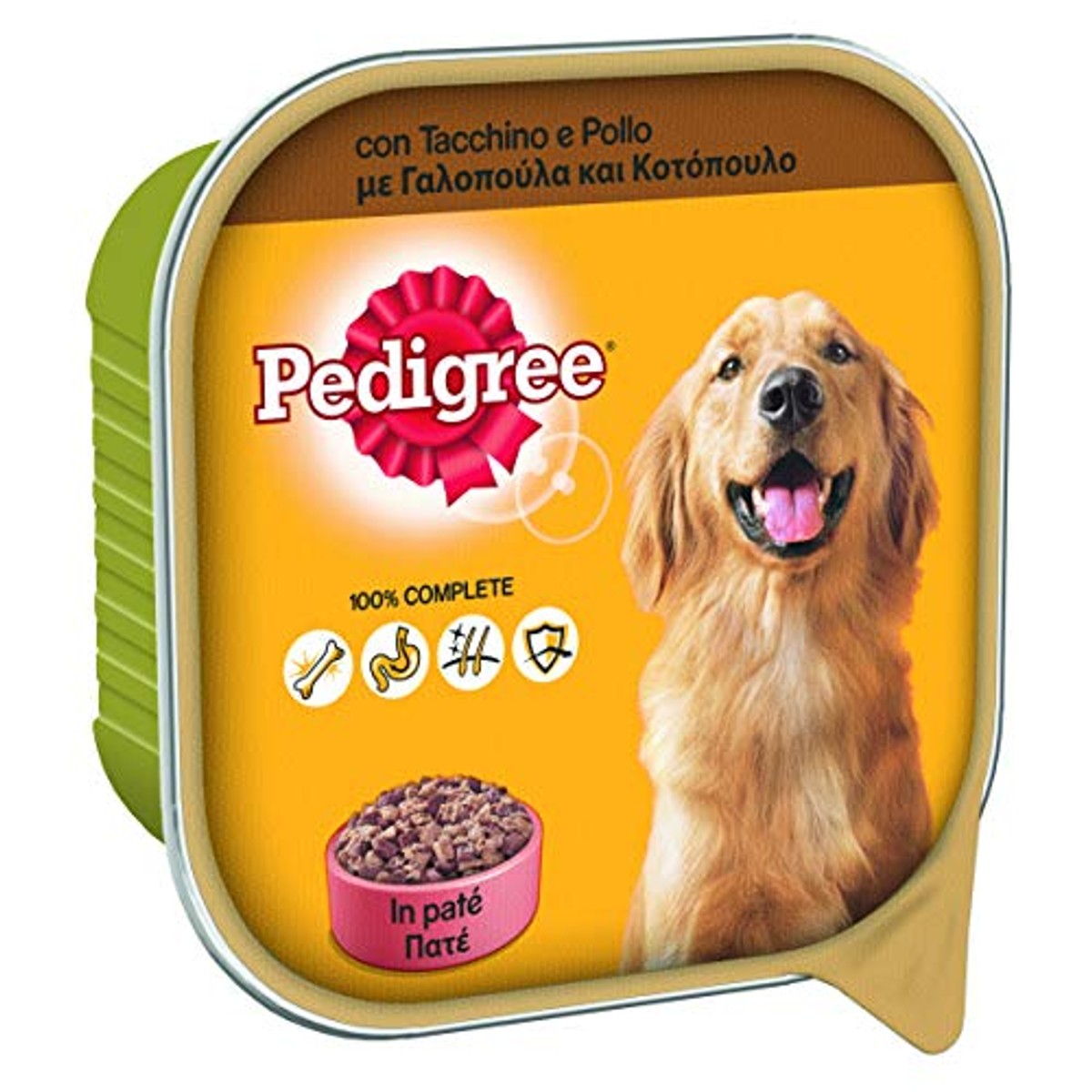 Pedigree hondenvoer kalkoen en kip in pastei, container 300 g, 20 schalen - 6-pack