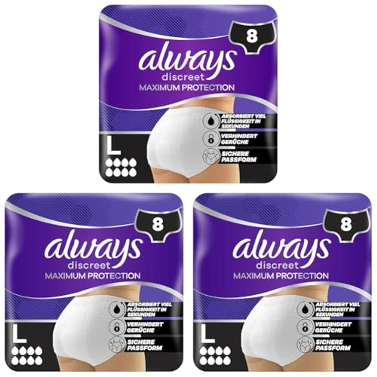 Always Discreet Maxi Schutz Höschen L – 3 x 8 stuks – Always Discreet