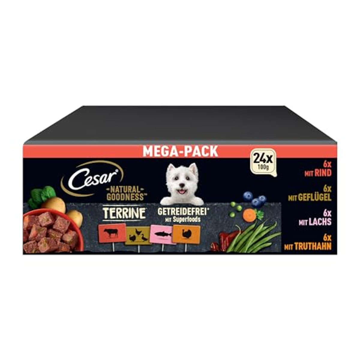 Cesar Natural Goodness granenvrij hondenvoer 4 smaken 24 x 100 g - 6-pack