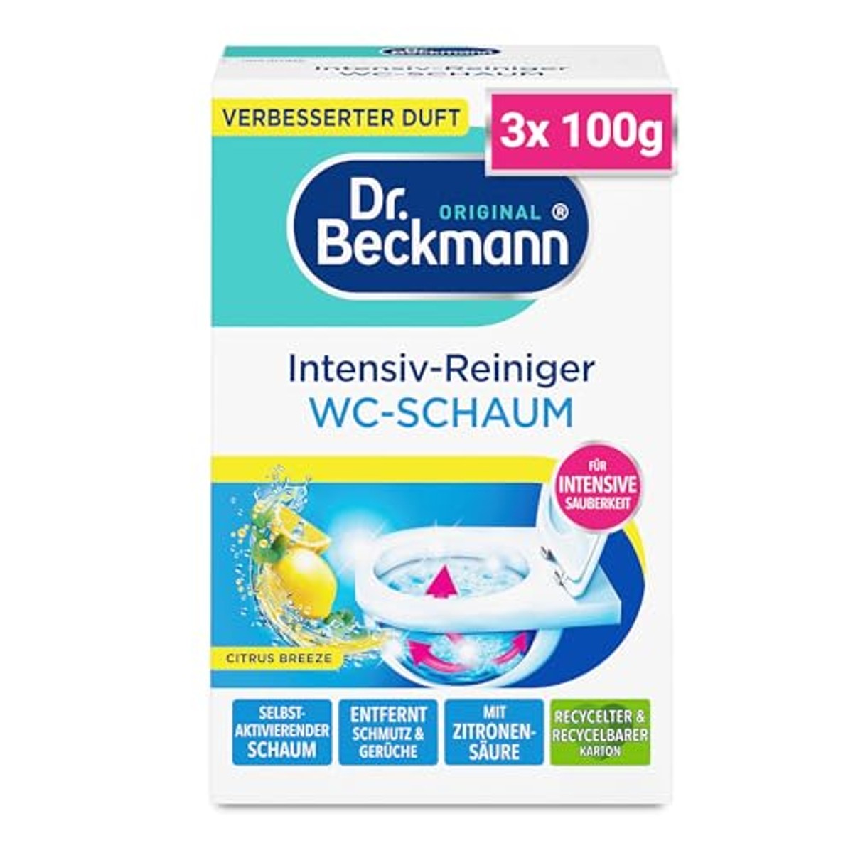 Dr. Beckmann Actieve kool wc-schuim 3 x 100 g – Dr. Beckmann