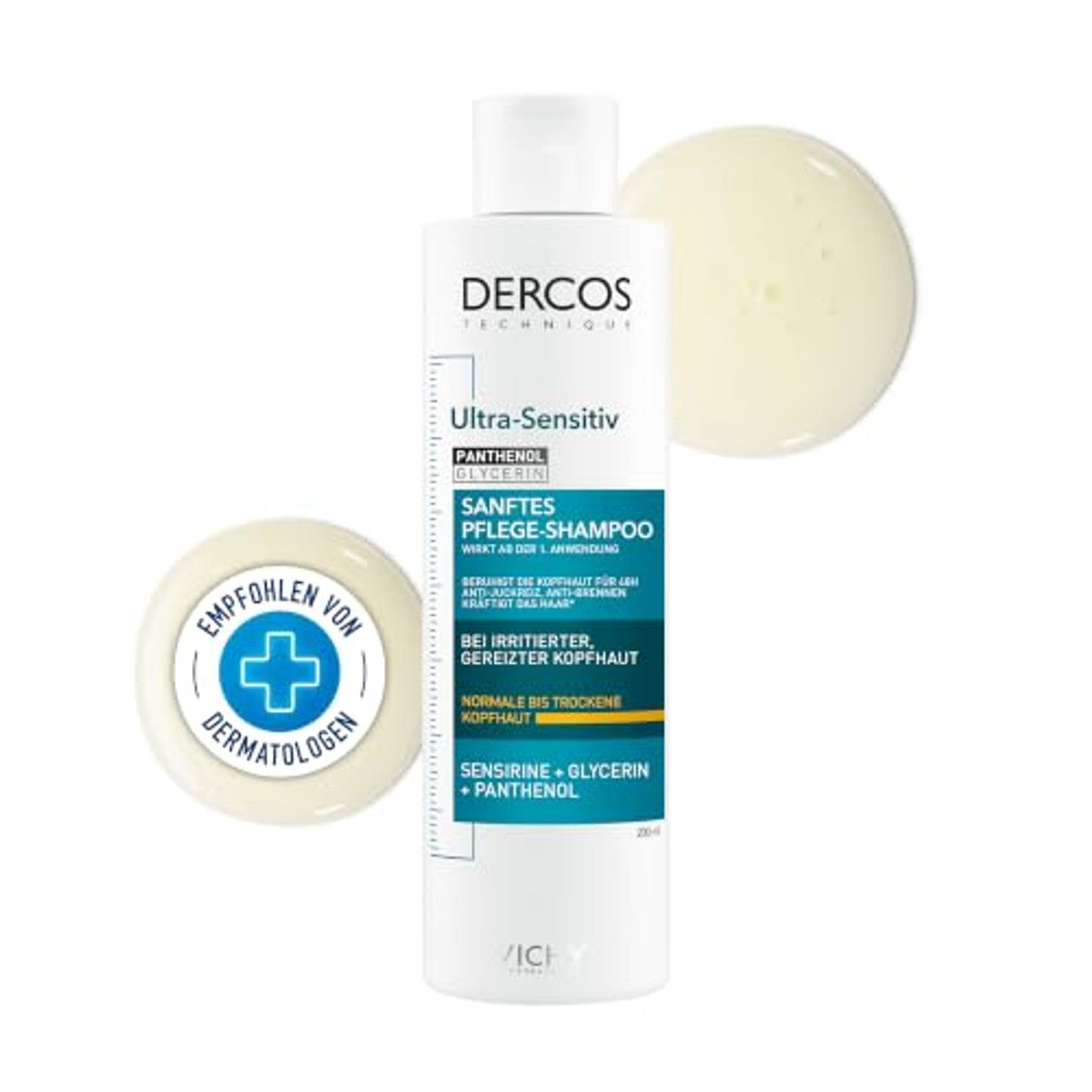 Vichy Dercos Ultragevoelige Shampoo voor Droge Hoofdhuid, 200 ml - 6-pack