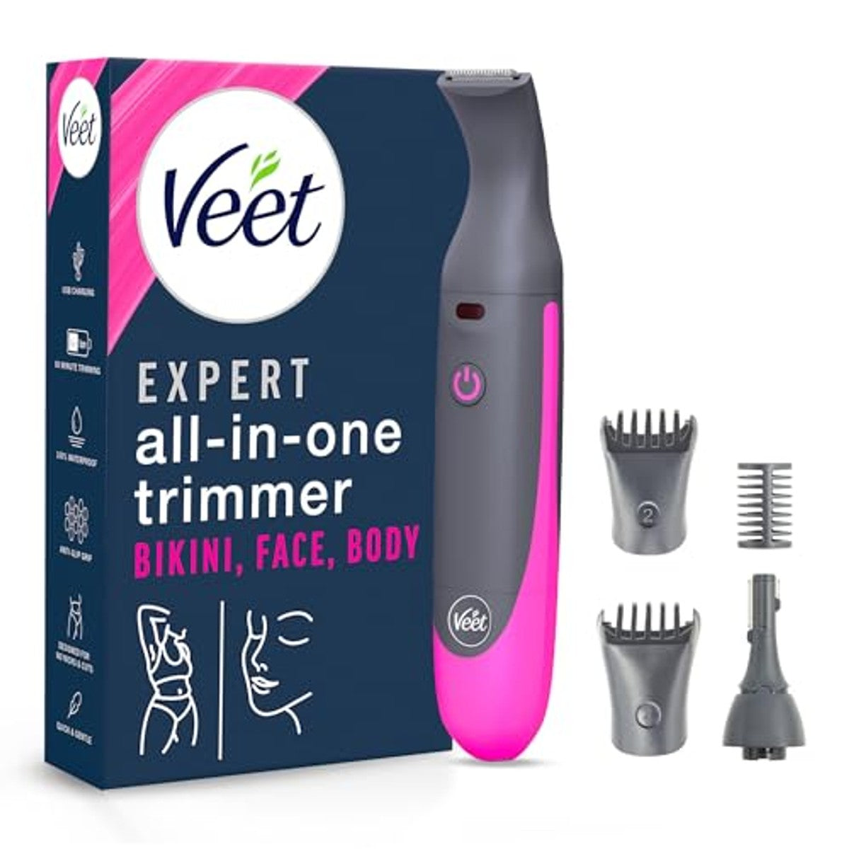 Veet Expert Intimate Trimmer voor gezicht en intieme zones - 3-pack