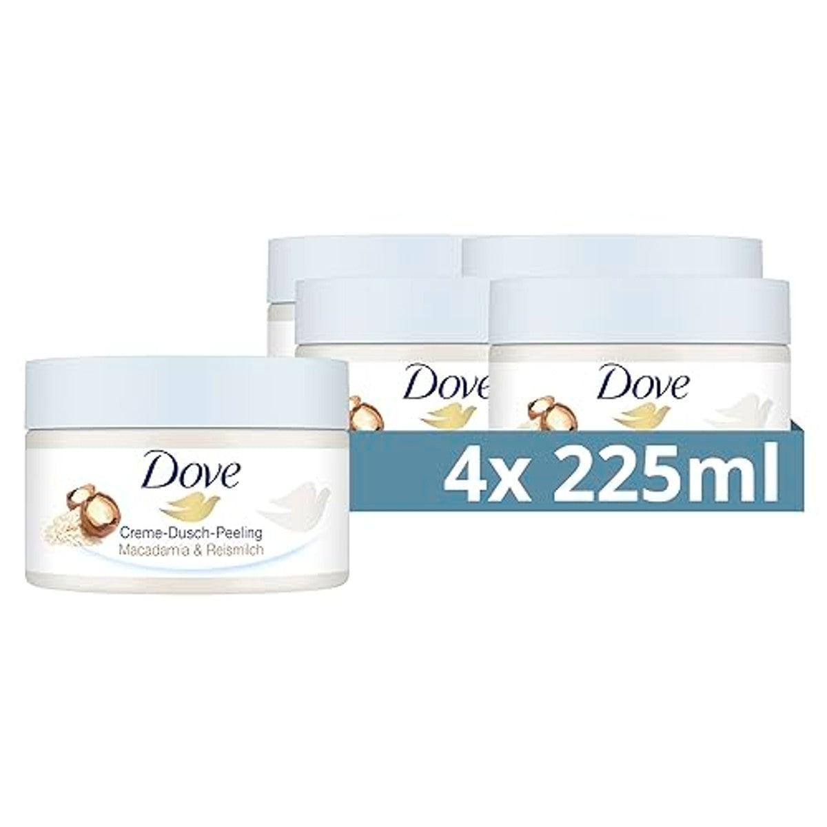 Dove Crème-douche-scrub Macadamia & rijstmelk 4 x 225 ml – Dove